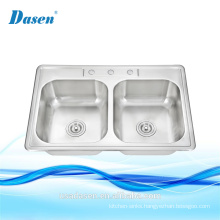 US Standard Stainless Steel Double Bowl Kitchen Washing Basin Come With CUPC Certification Satin Finish Sink